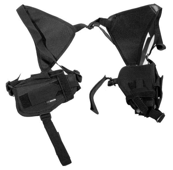 Horizontal Double Pistol Airsoft Shoulder Holster ( Black )