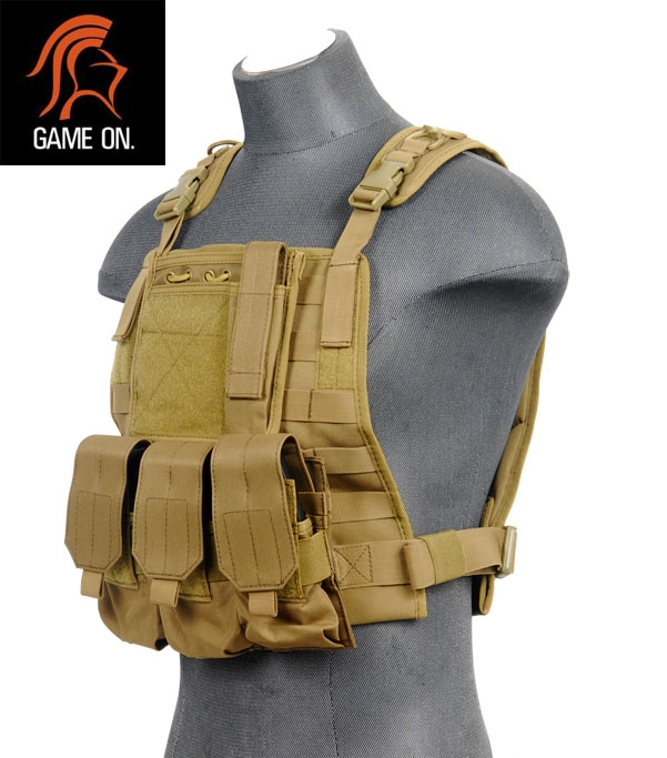 Lancer Tactical Airsoft Molle Plate Carrier w/ Pouches, Velcro & Drag ...